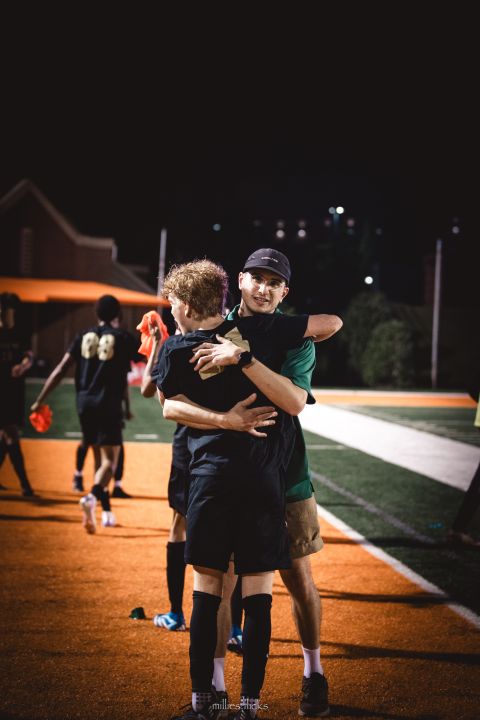 Declan Abernethy celebrating the 2025 GHSA 2A State Championship with his players